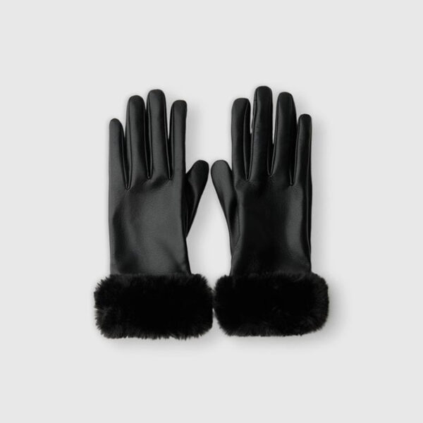 Faux leather gloves